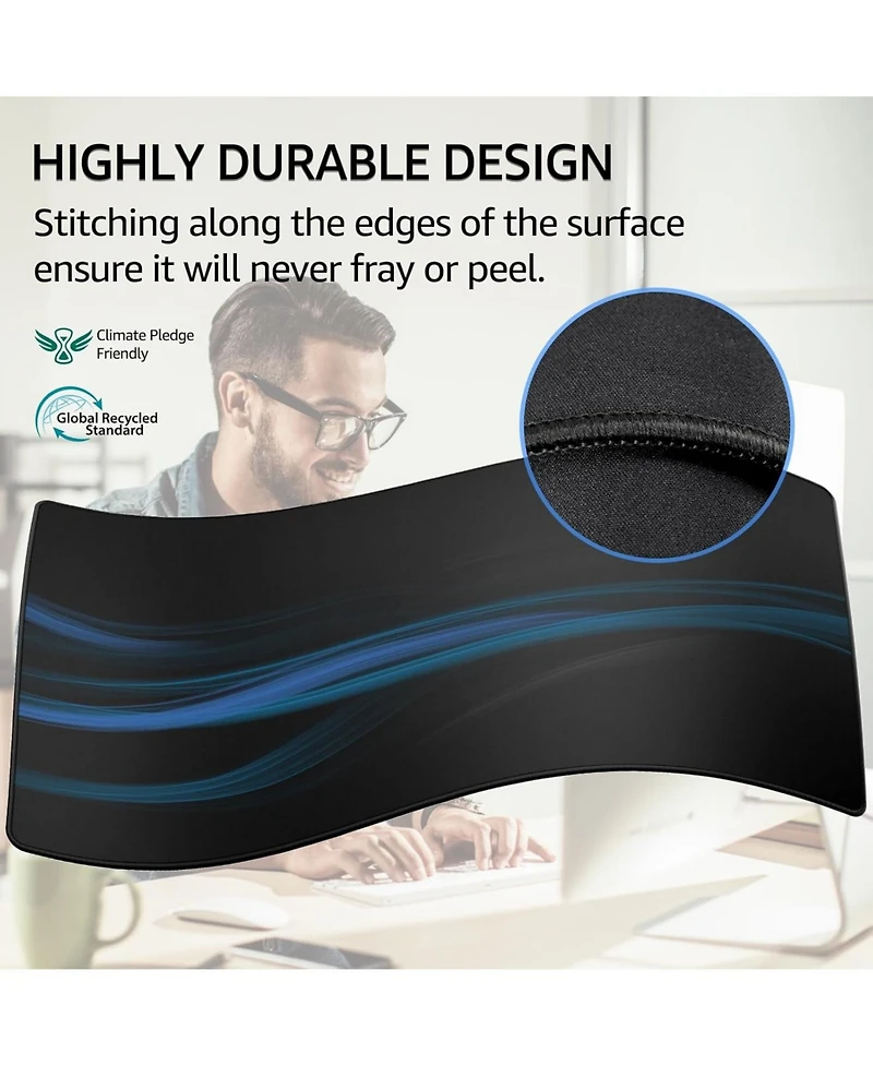 memzuoix Large Gaming Mouse Pad Extended Mousepad with Micro-Weave Cloth, Non-Slip Base, Water Resist Keyboard for Office Home, 31.5x15.7in