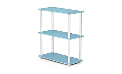 Homlux 3-Tier Compact Multipurpose Shelf Display Rack, Light Blue/White