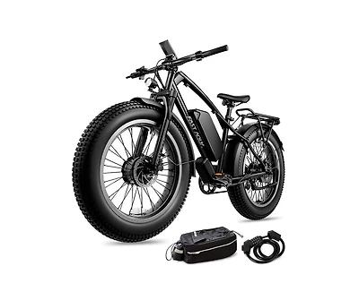 Mikolo Dual Motor Electric Bike for Adults 50MPH, 26 x4 Fat Tire All Terrain Ebikes, 7-Speed Gear Electric Bicycle for Men & Women