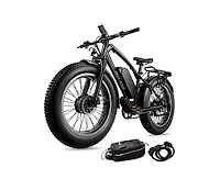 Mikolo Dual Motor Electric Bike for Adults 50MPH, 26 x4 Fat Tire All Terrain Ebikes, 7-Speed Gear Electric Bicycle for Men & Women