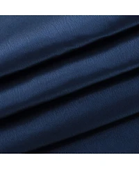 Kate Aurora Ultra Lux Faux Silk Regency Crinkle Rod Pocket Semi Sheer Single Curtain Panel - 52 in. W x 84 in. L, Navy