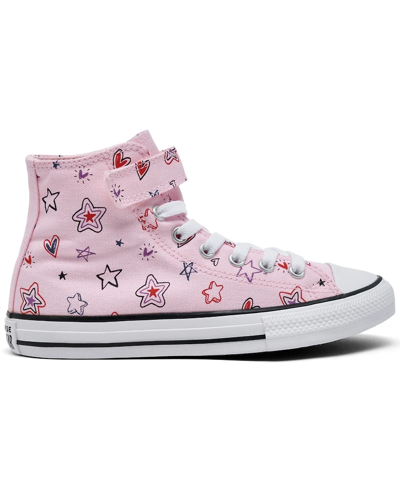 Converse Little Girls Chuck Taylor All Star Doodles Stay-Put Closure Strap High Top Casual Sneakers from Finish Line