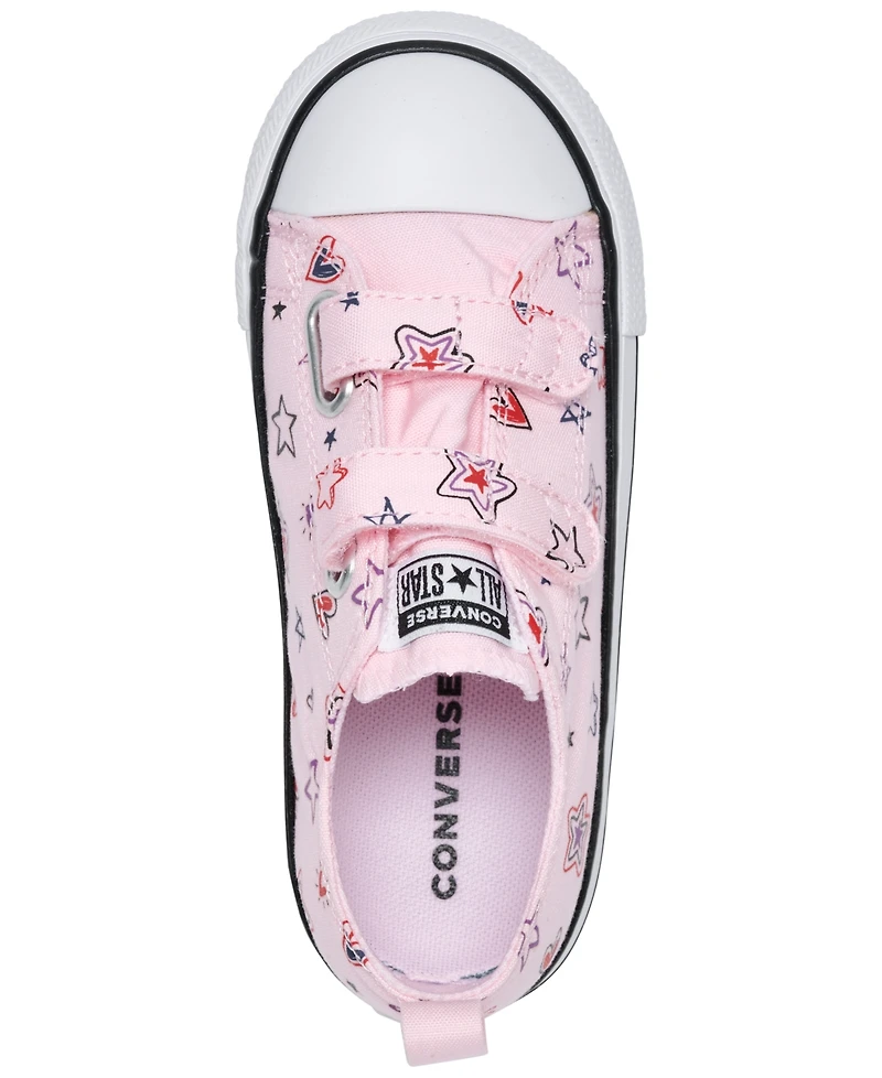 Converse Toddler Girls Chuck Taylor All Star Doodles 2V Stay-Put Closure Strap Low Top Casual Sneakers from Finish Line