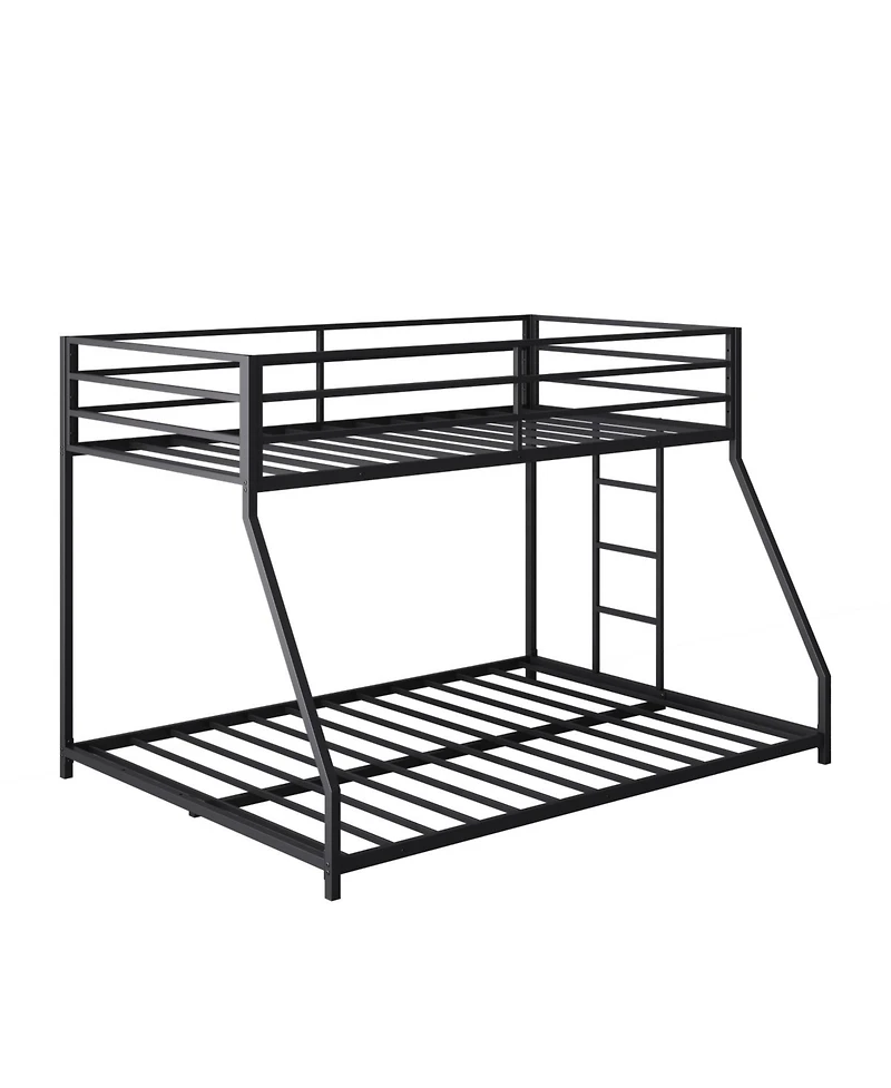 Streamdale Furniture Metal Bunk Bed Twin Over Full with Stairs