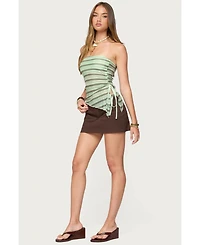 Edikted Women's Sari Striped Strapless Asymmetric Top