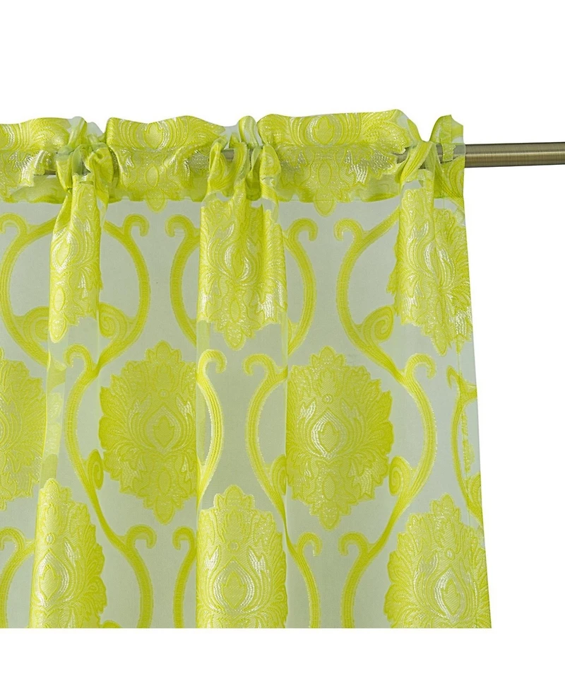 Kate Aurora Organza Sheer Milawi Complete 5 Piece Window Curtain Set