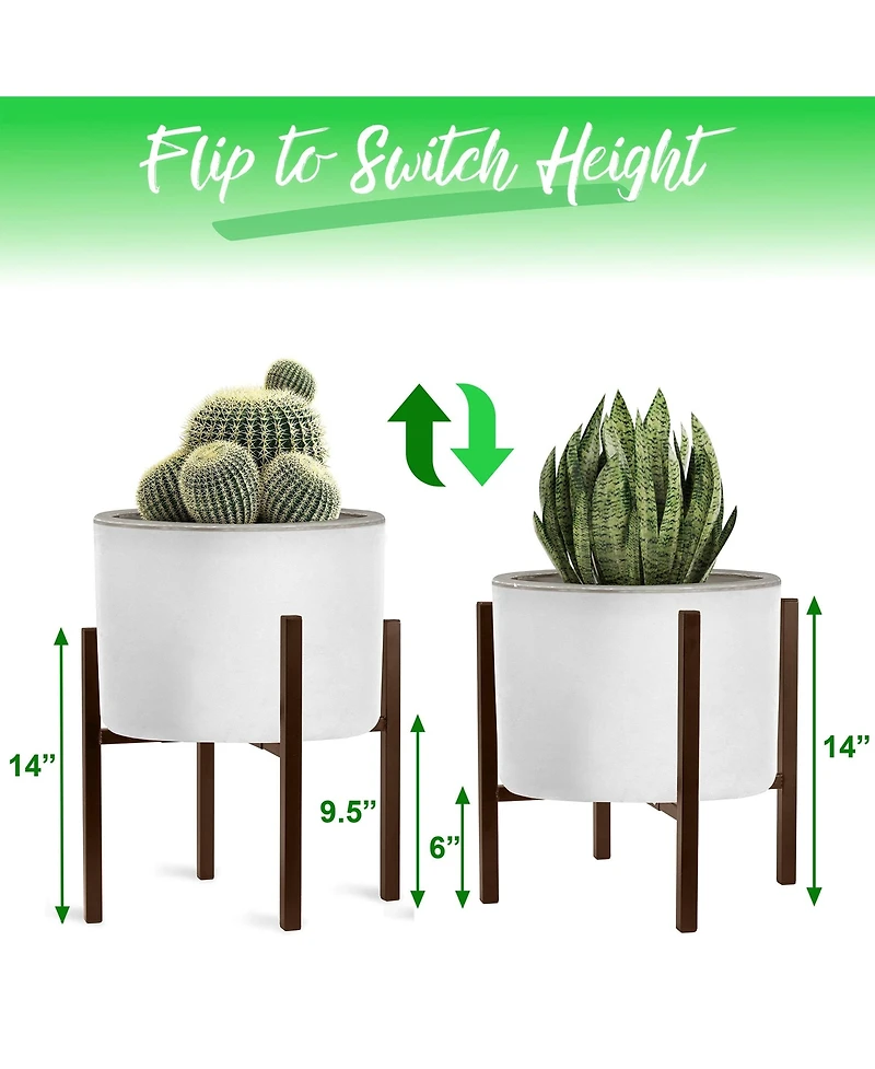 Sorbus 2 Pack Adjustable Metal Plant Stand – Mid Century Style Flower Pot Holder, 10 to 16 Inches Planter Stand for Modern Home Decor, Houseplants