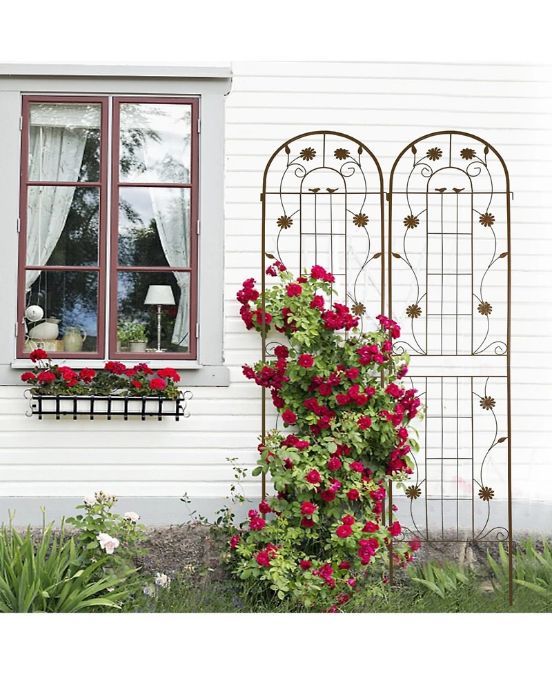 Streamdale Furniture 2 Pack Metal Garden Trellis 86.7" Climbing Plant Support