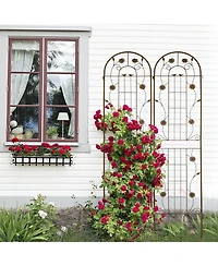 Streamdale Furniture 2 Pack Metal Garden Trellis 86.7" Climbing Plant Support