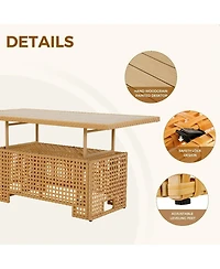 Mondawe Outdoor Multi Functional Lifting Table,W/ Integrated Storage,Desktop Height Adjusted Freely