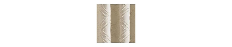 Kate Aurora Contemporary Geometric Shabby Diamond Clipped Rod Pocket Single Window Curtain Panel