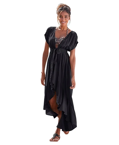 Lascana Women's Flounce Hem Cover up Beach Dress