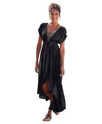 Lascana Women's Flounce Hem Cover up Beach Dress