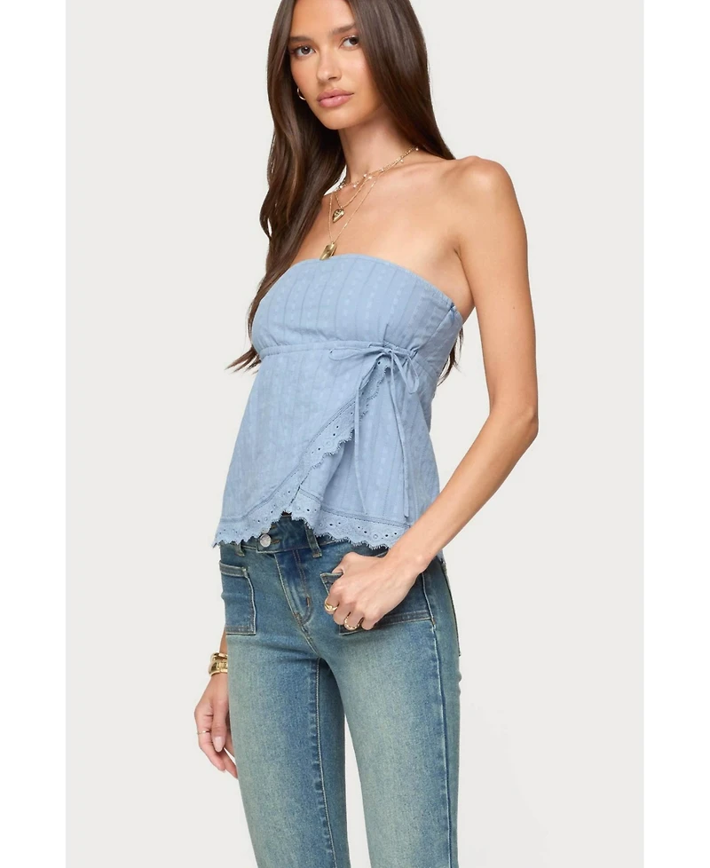 Edikted Women's Narnie Striped Strapless Wrap Top
