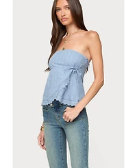Edikted Women's Narnie Striped Strapless Wrap Top
