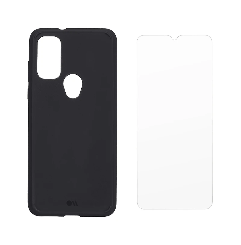 Case-Mate Protection Pack Tough Case and Glass Screen Protector for Motorola Moto G Pure-Black