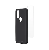 Case-Mate Protection Pack Tough Case and Glass Screen Protector for Motorola Moto G Play (2023)-Black