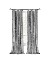 Kate Aurora Park Avenue 2 Piece Criss-Cross Tab Top Velvet Window Curtain Panels - in