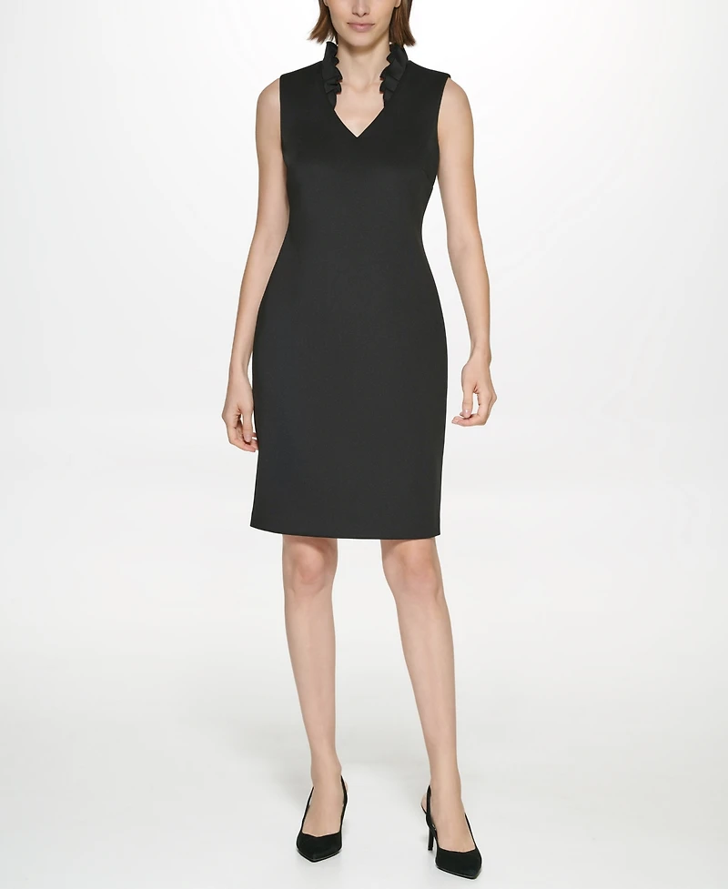 Calvin Klein Women's Sleeveless V-Neck Sheath Dress