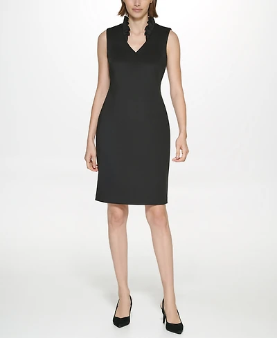 Calvin Klein Women's Sleeveless V-Neck Sheath Dress