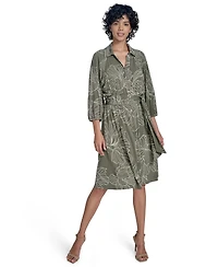 Calvin Klein Women's 3/4-Sleeve Jersey A-Line Dress