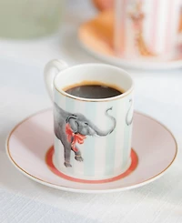 Yvonne Ellen Animal Espresso Cups and Saucers, Set of 2