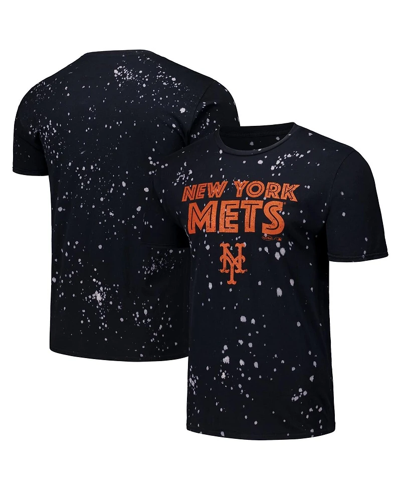 Majestic Threads Men's Black/White New York Mets Splatter T-Shirt
