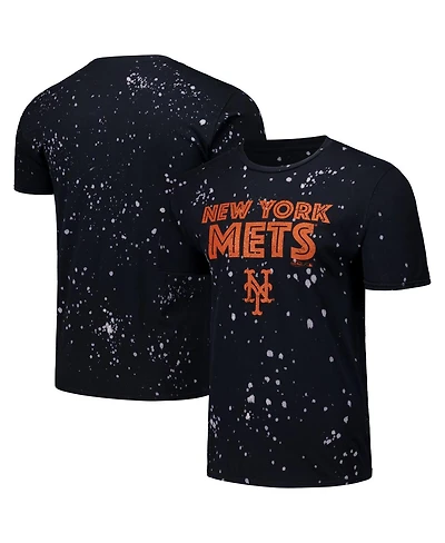 Majestic Threads Men's Black/White New York Mets Splatter T-Shirt