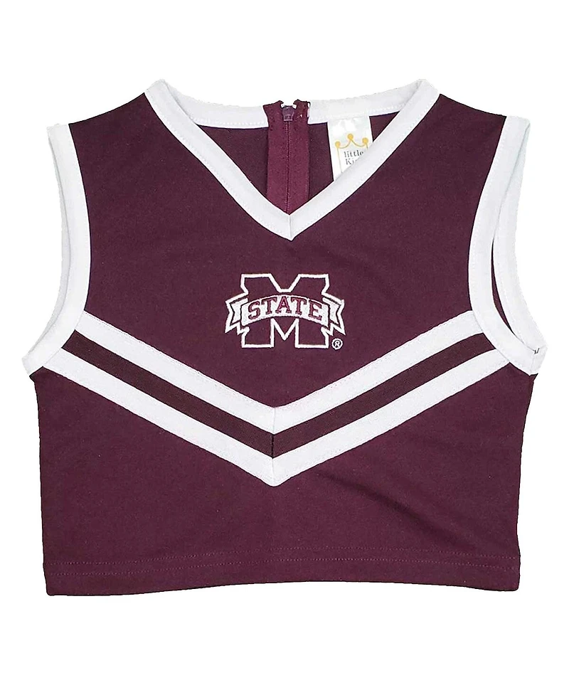 Little King Big Girls 2-Piece Maroon Mississippi State Bulldogs Cheer Set