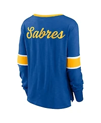 Fanatics Women's Royal Buffalo Sabres Effervescent Exclusive Lace-Up Long Sleeve T-Shirt