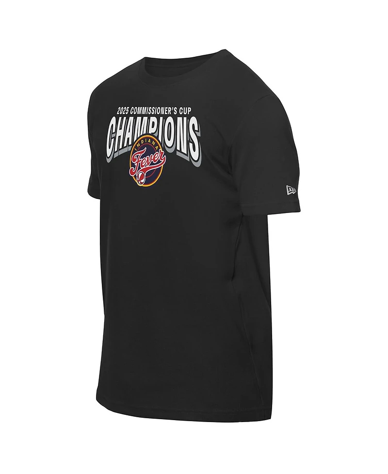 New Era Men's and Women's Black Indiana Fever 2025 Wnba Commissioner's Cup Champions T-Shirt