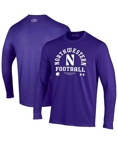 Under Armour Men's Purple Northwestern Wildcats 2025 Sideline Football Performance Cotton Long Sleeve T-Shirt