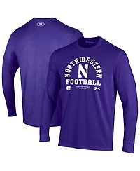Under Armour Men's Purple Northwestern Wildcats 2025 Sideline Football Performance Cotton Long Sleeve T-Shirt