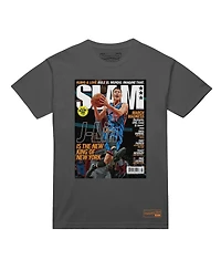 Mitchell & Ness Men's Jeremy Lin Gray New York Knicks Nba Slam Cover T-Shirt