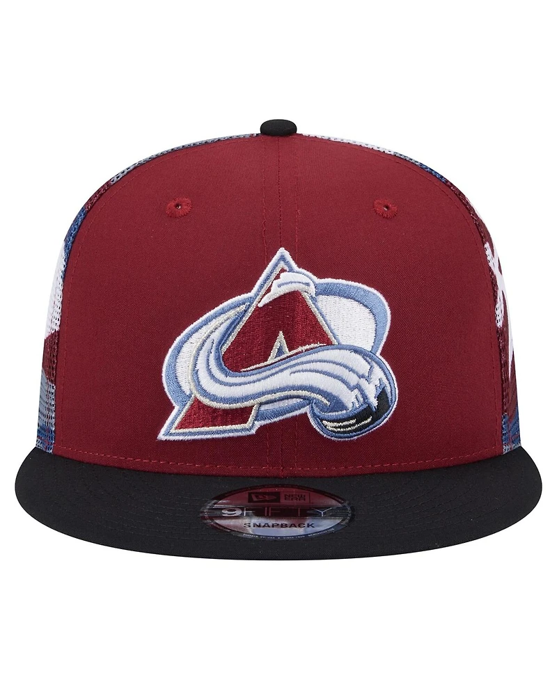 New Era Men's Burgundy/Black Colorado Avalanche Camo Meshback 9FIFTY Snapback Hat