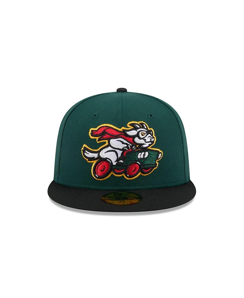 New Era Men's Dark Green Hickory Crawdads Theme Nights 59FIFTY Fitted Hat