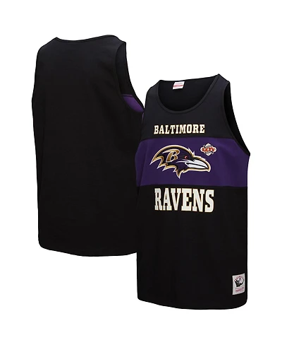 Mitchell & Ness Men's Black Baltimore Ravens Retro Color Block Tank Top