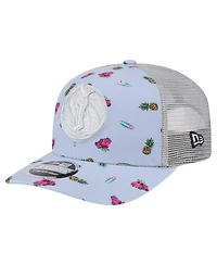 New Era Men's Light Blue/Gray Dallas Mavericks Adventure Aloha Pattern 9SEVENTY Stretch-Snap Hat