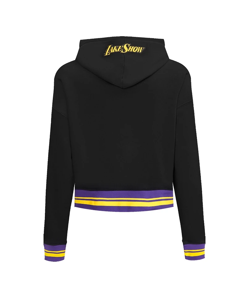 Pro Standard Women's Black Los Angeles Lakers 2024/25 City Edition Cropped Pullover Hoodie