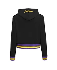 Pro Standard Women's Black Los Angeles Lakers 2024/25 City Edition Cropped Pullover Hoodie