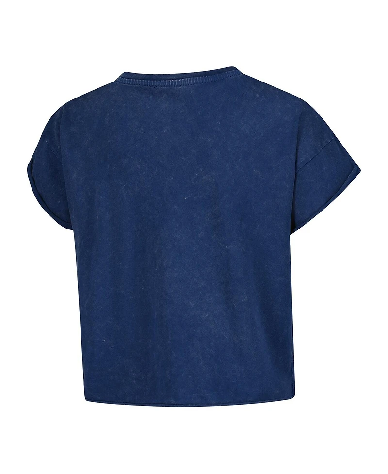Sportiqe Women's Navy Dallas Wings Rock N Roll Collection Gwen Mineral Wash Cropped T-Shirt