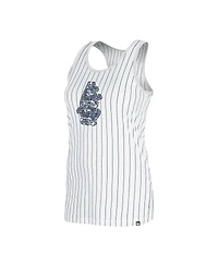 New Era Women's White Chicago Cubs Gameday Pinstripe Tank Top
