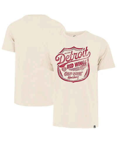 '47 Brand Men's Cream Detroit Red Wings Poke Check Franklin T-Shirt