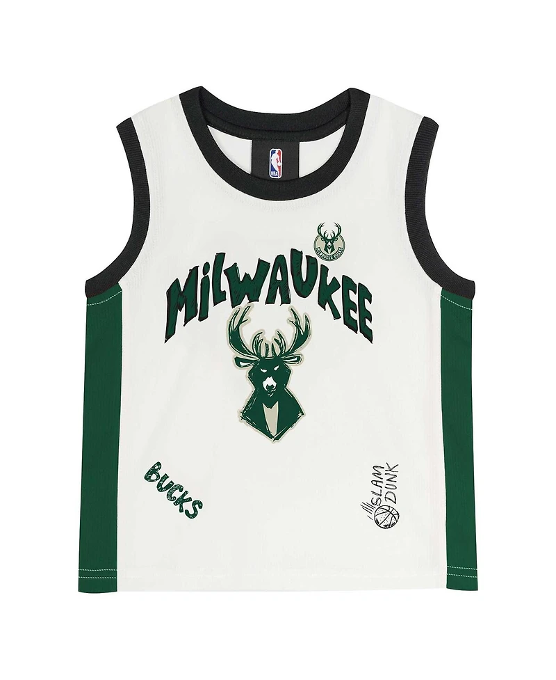 Outerstuff Preschool Milwaukee Bucks Mesh Tank Top and Shorts Set
