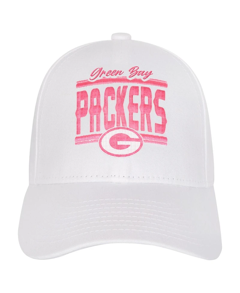 Outerstuff Big Girls Green Bay Packers All White Structured Adjustable Hat
