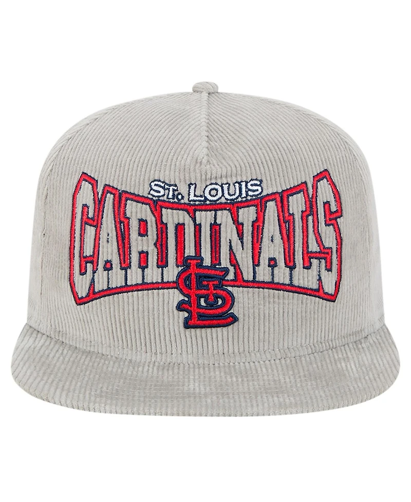New Era Men's Gray St. Louis Cardinals Corduroy Golfer Snapback Hat