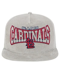 New Era Men's Gray St. Louis Cardinals Corduroy Golfer Snapback Hat