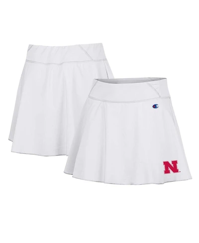 Champion Women's White Nebraska Huskers Tailgate Soft Touch Skort