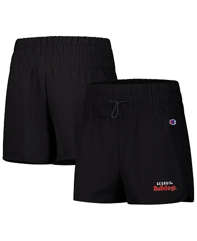 Champion Women's Black Georgia Bulldogs Tailgate Her Woven Shorts
