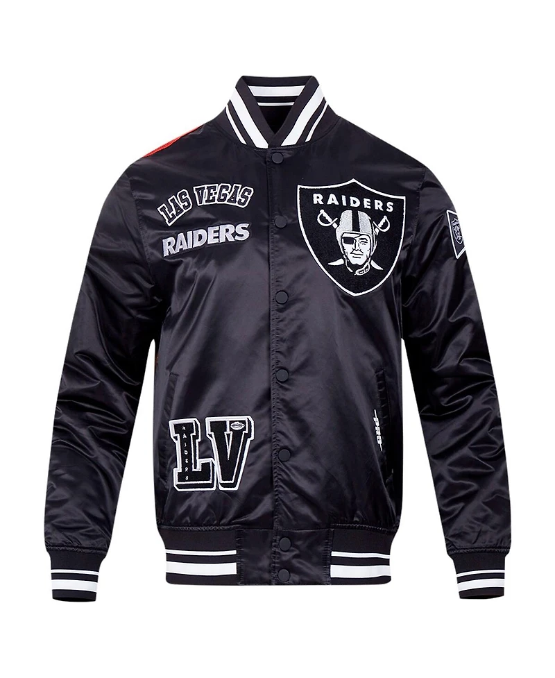 Pro Standard Men's Black Las Vegas Raiders Sublimated Satin Full-Snap Jacket